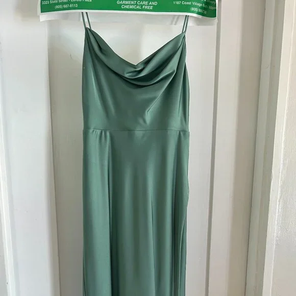 fame and partners green dress Crew Neck Long Dress